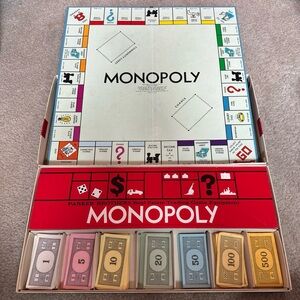 Vintage 1961 Parker Brothers Monopoly Game - Box, Board, & Money ONLY!